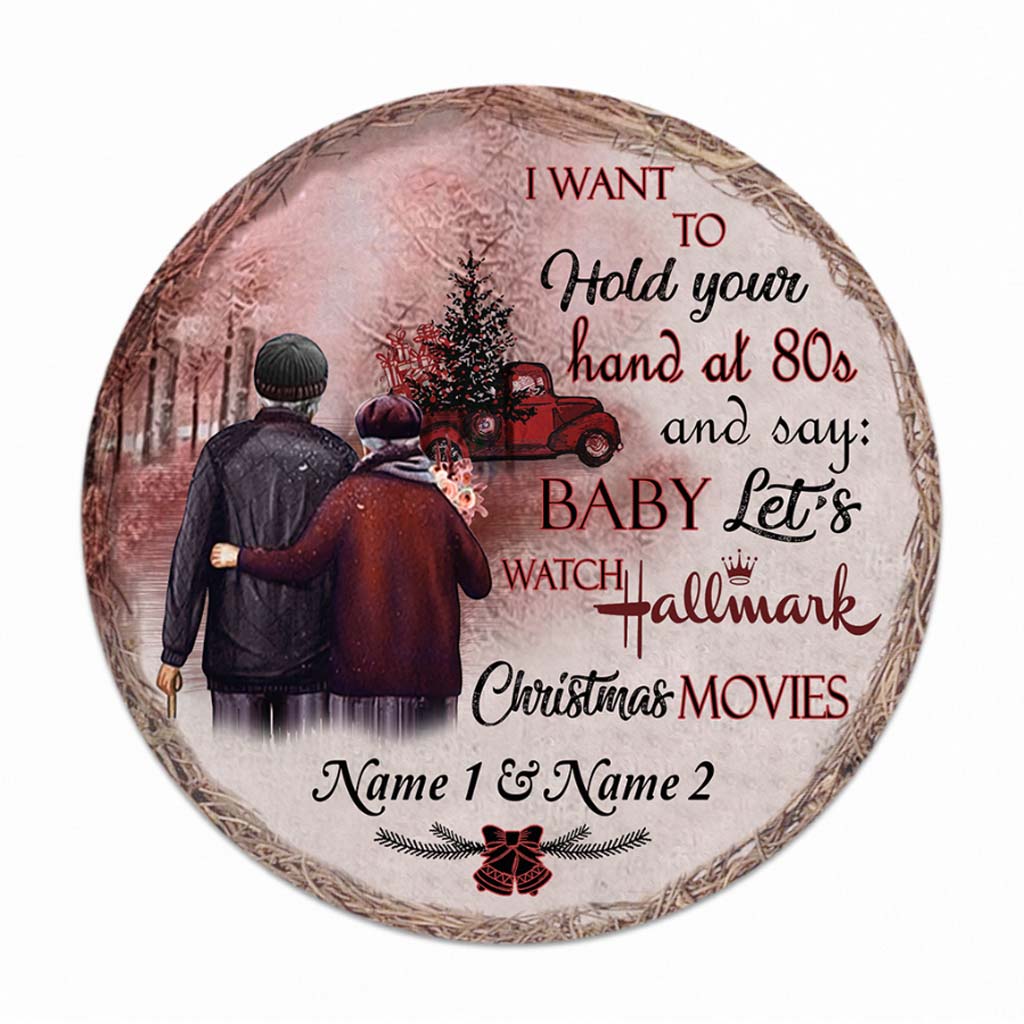 Personalized Round Wood Sign Custom Name Gift for Couples Round Wood Sign GradoCreations