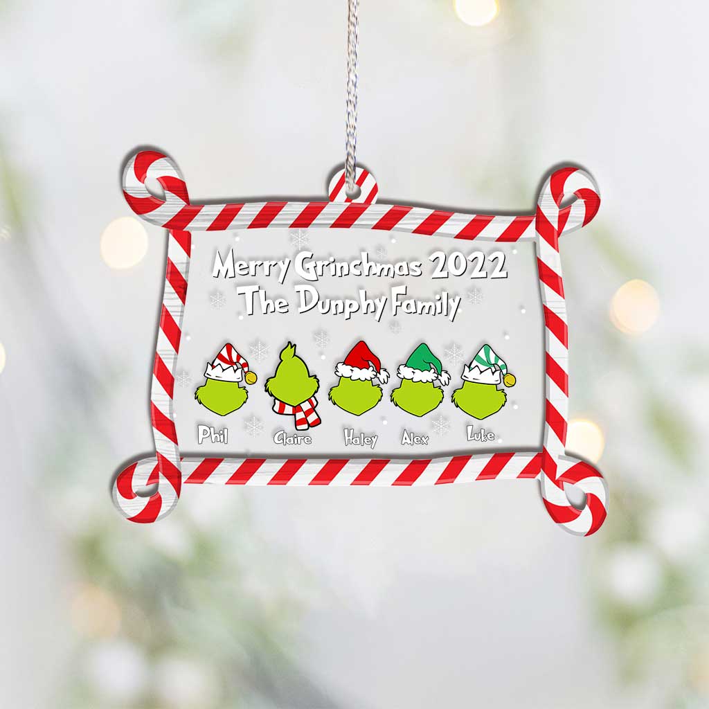 Personalized Merry Grinchmas Ornament Family Gift 2022 Layers Mix Ornament GradoCreations