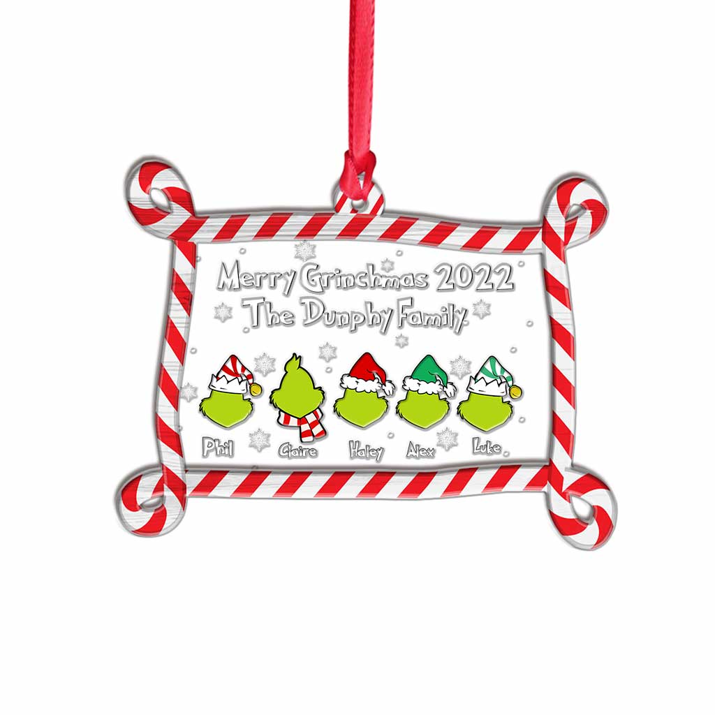 Personalized Merry Grinchmas Ornament Family Gift 2022 Layers Mix Ornament GradoCreations