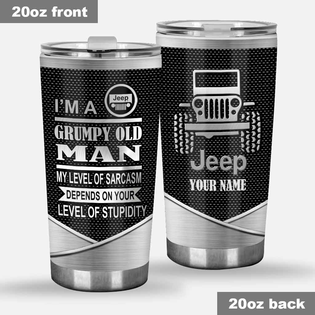 Personalized Grumpy Old Man Car Tumbler Custom Name Gift Tumbler GradoCreations