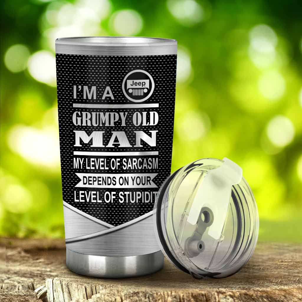 Personalized Grumpy Old Man Car Tumbler Custom Name Gift Tumbler GradoCreations