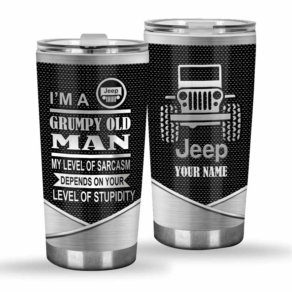 Personalized Grumpy Old Man Car Tumbler Custom Name Gift Tumbler GradoCreations