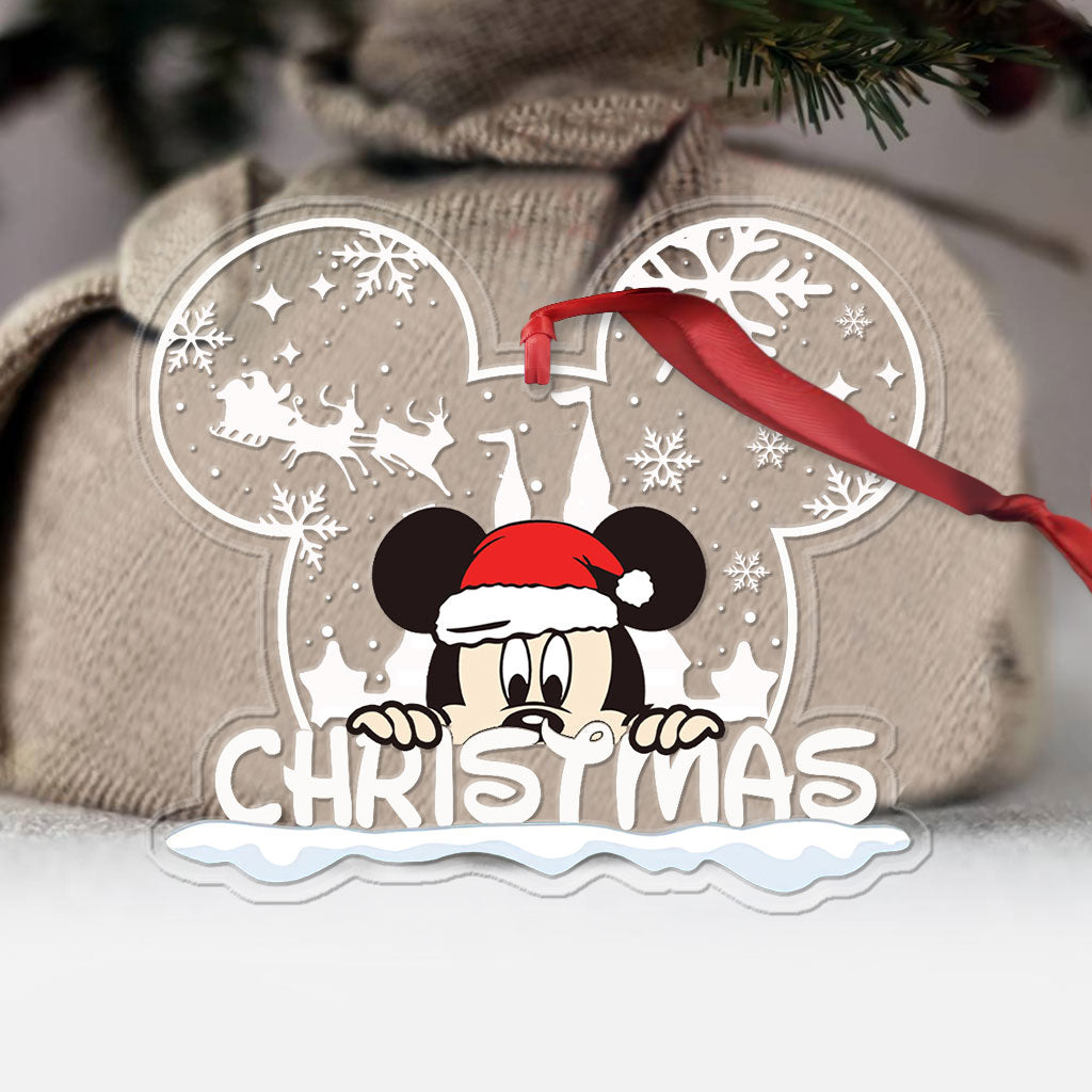 Personalized Christmas Mouse Ear Acrylic Ornament Gift One-sided Ornament GradoCreations