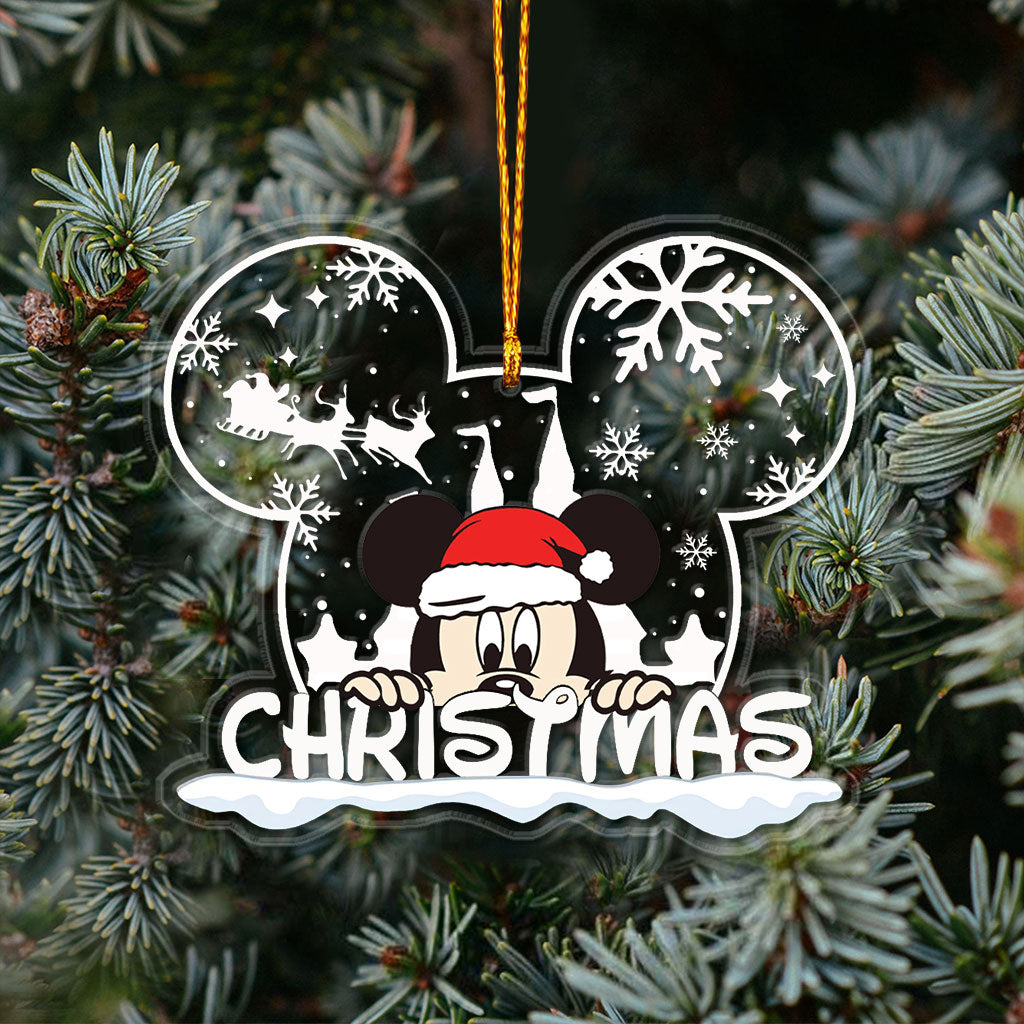 Personalized Christmas Mouse Ear Acrylic Ornament Gift One-sided Ornament GradoCreations