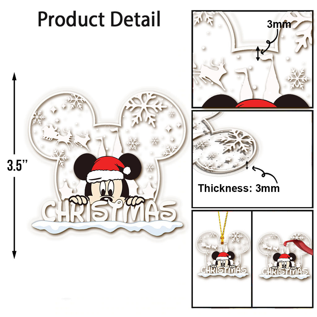 Personalized Christmas Mouse Ear Acrylic Ornament Gift One-sided Ornament GradoCreations