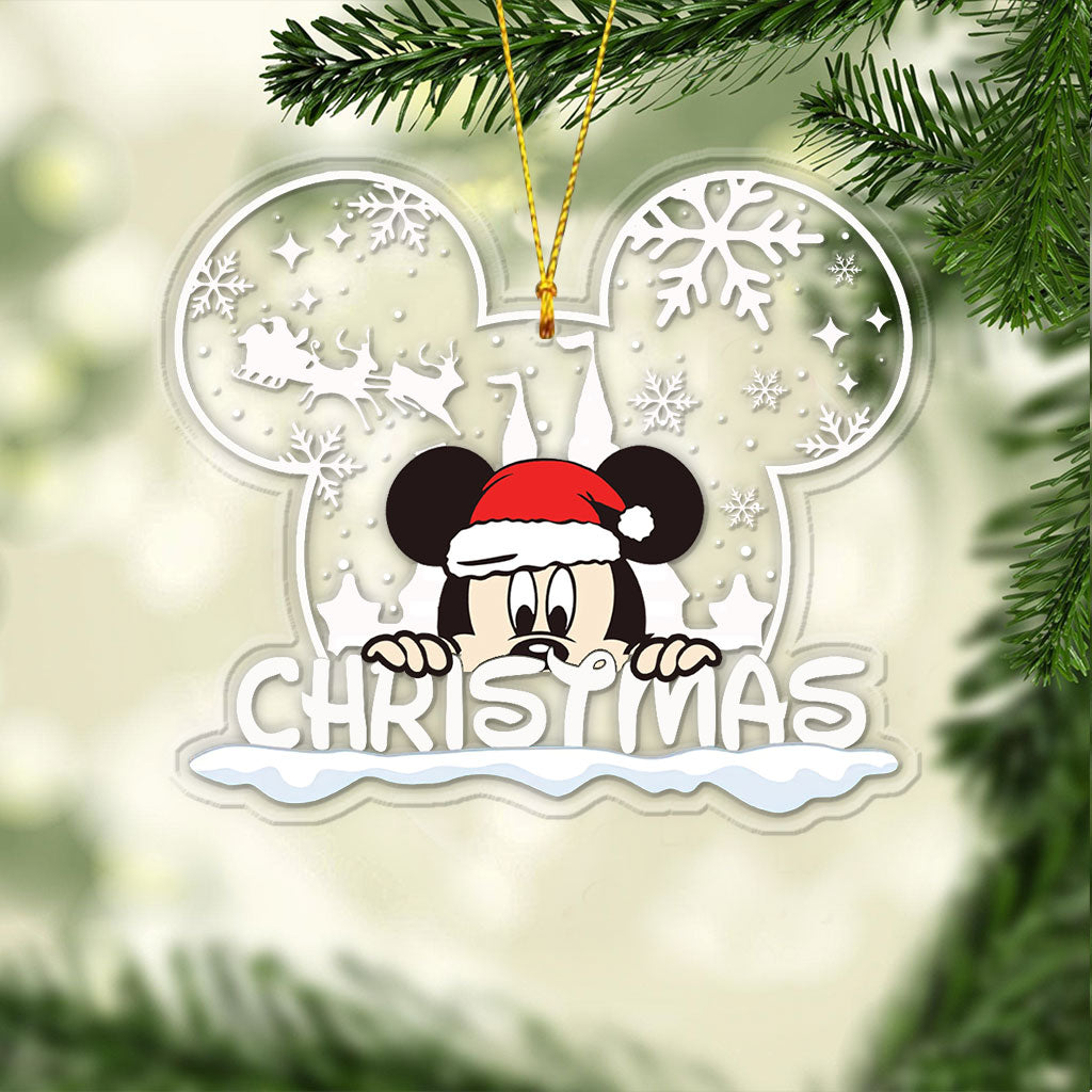 Personalized Christmas Mouse Ear Acrylic Ornament Gift One-sided Ornament GradoCreations