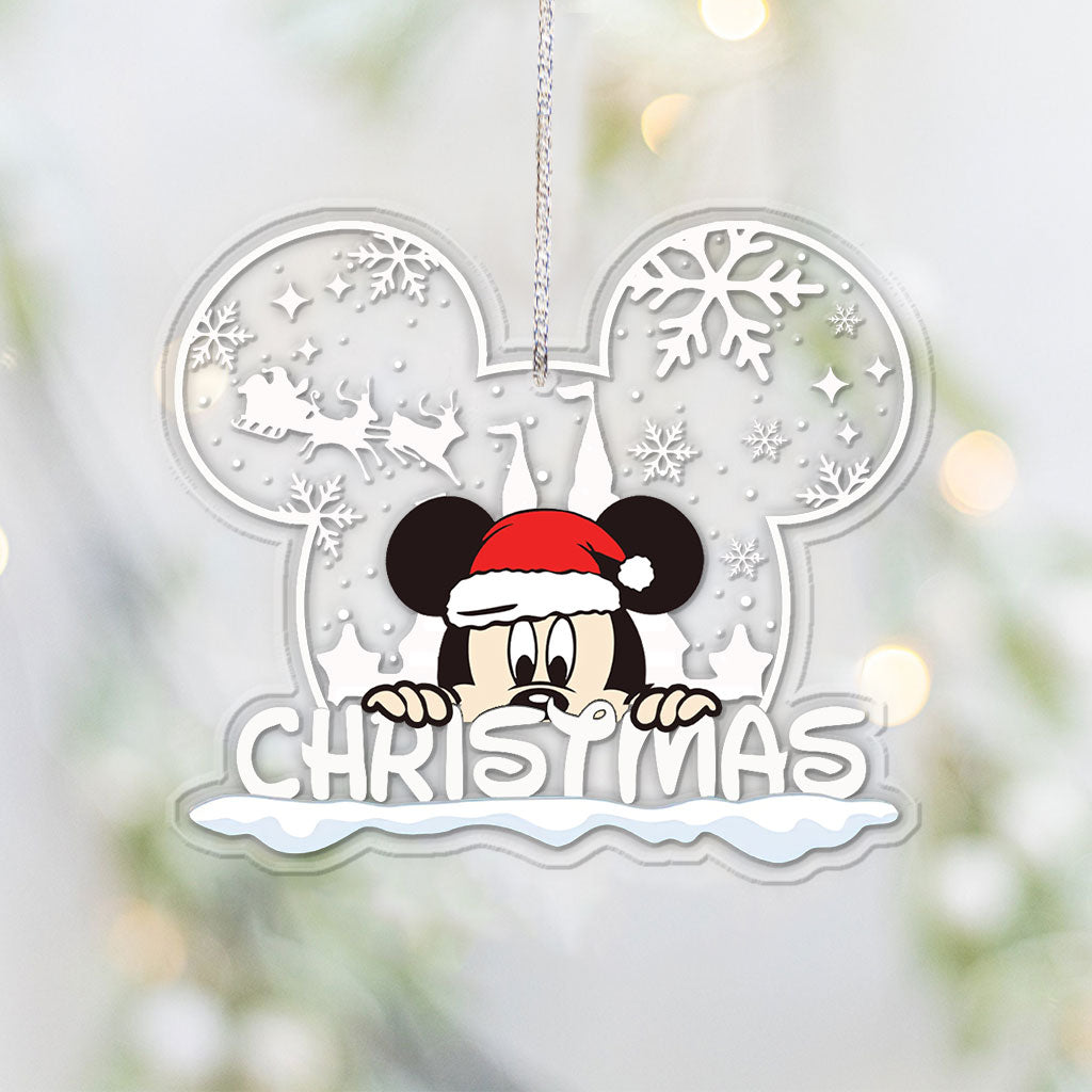 Personalized Christmas Mouse Ear Acrylic Ornament Gift One-sided Ornament GradoCreations