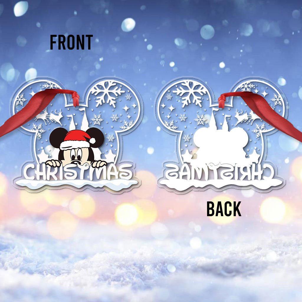 Personalized Christmas Mouse Ear Acrylic Ornament Gift One-sided Ornament GradoCreations