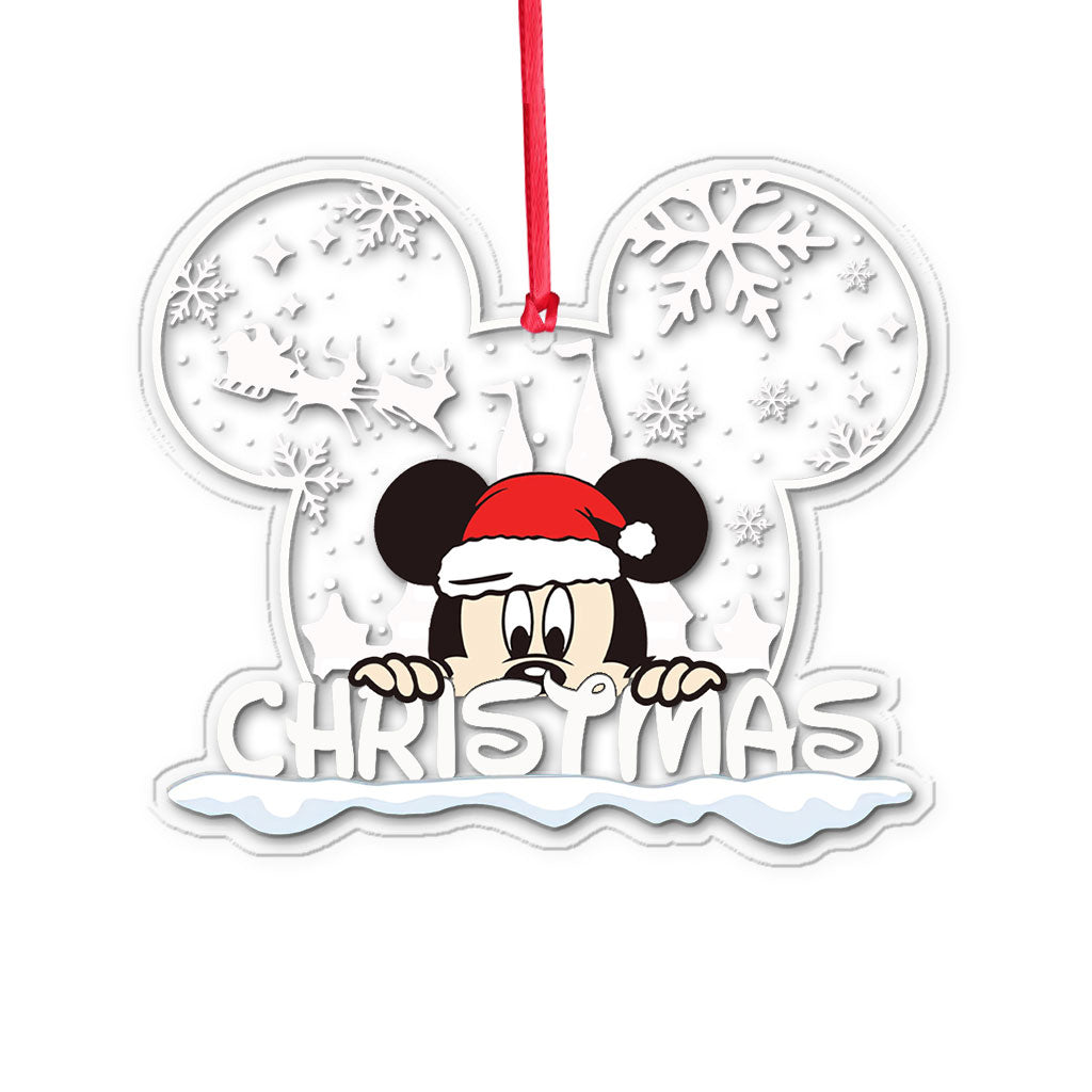 Personalized Christmas Mouse Ear Acrylic Ornament Gift One-sided Ornament GradoCreations