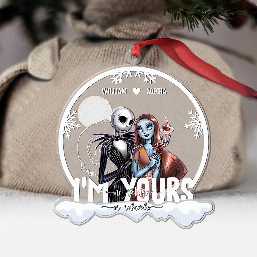 Personalized Transparent Christmas Ornament Custom Couple Gift One-sided Ornament GradoCreations