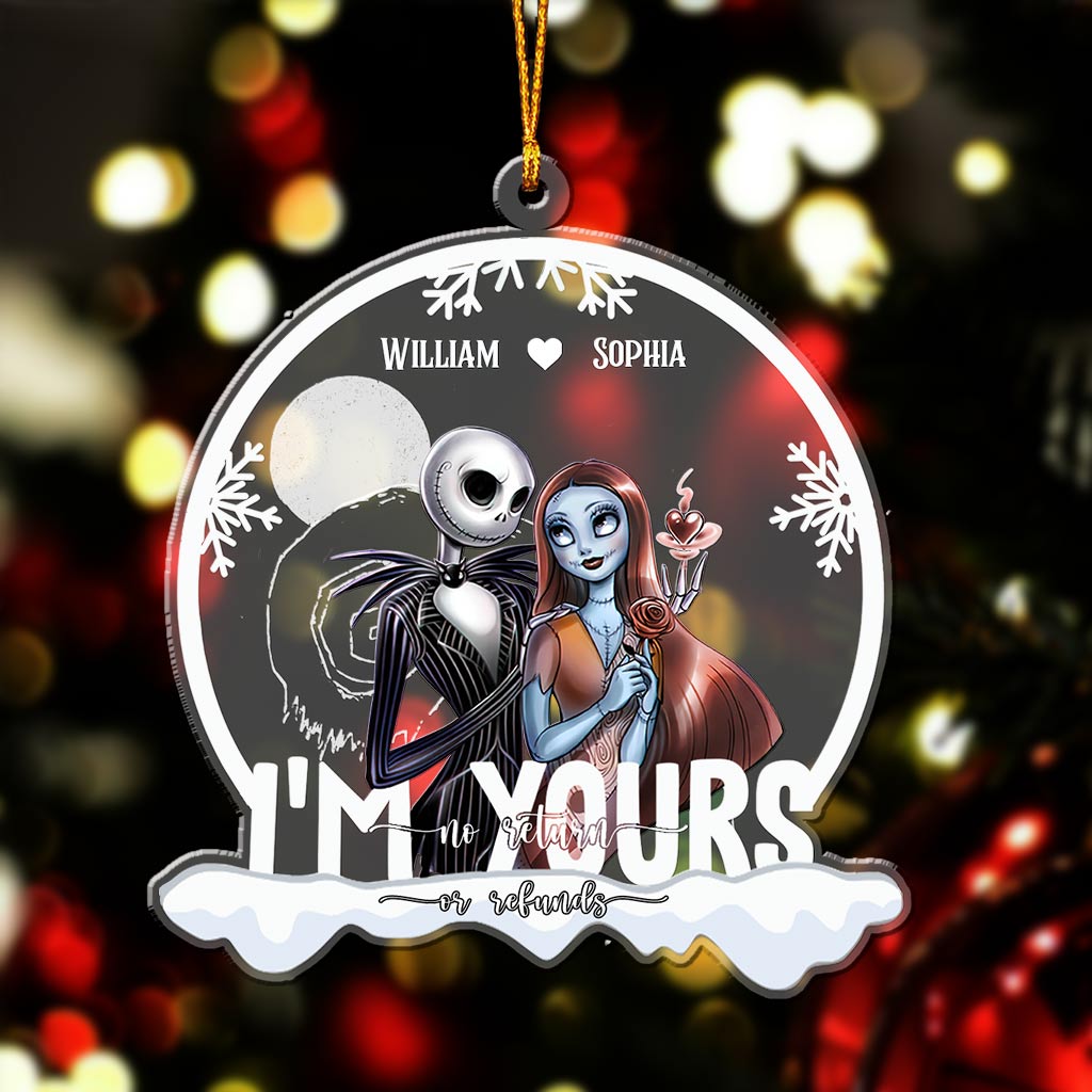 Personalized Transparent Christmas Ornament Custom Couple Gift One-sided Ornament GradoCreations