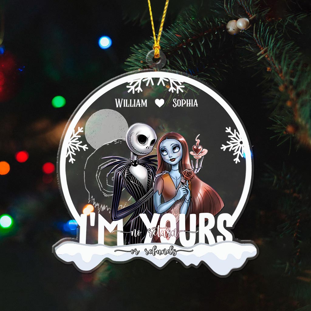 Personalized Transparent Christmas Ornament Custom Couple Gift One-sided Ornament GradoCreations