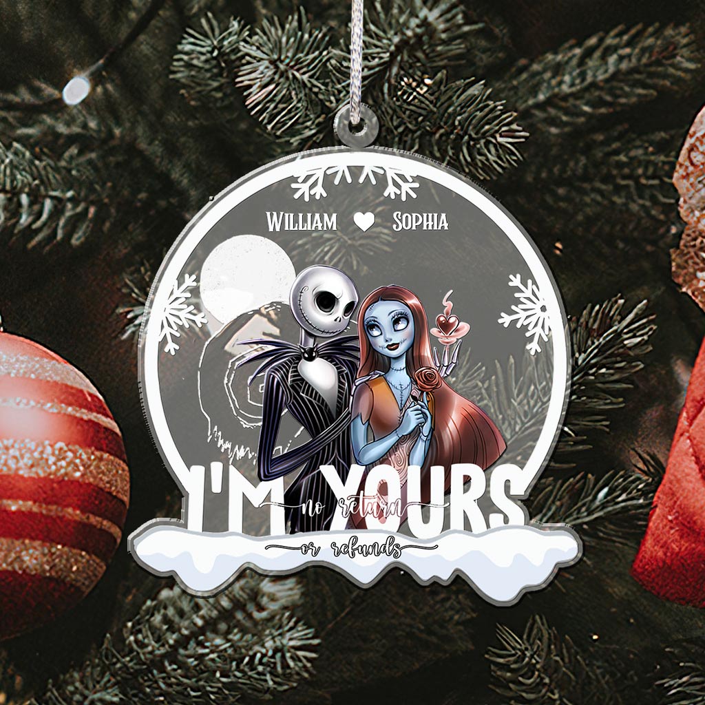 Personalized Transparent Christmas Ornament Custom Couple Gift One-sided Ornament GradoCreations