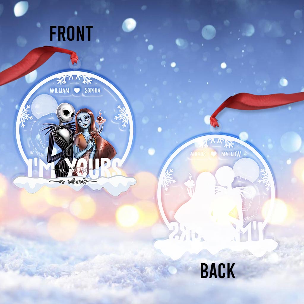 Personalized Transparent Christmas Ornament Custom Couple Gift One-sided Ornament GradoCreations