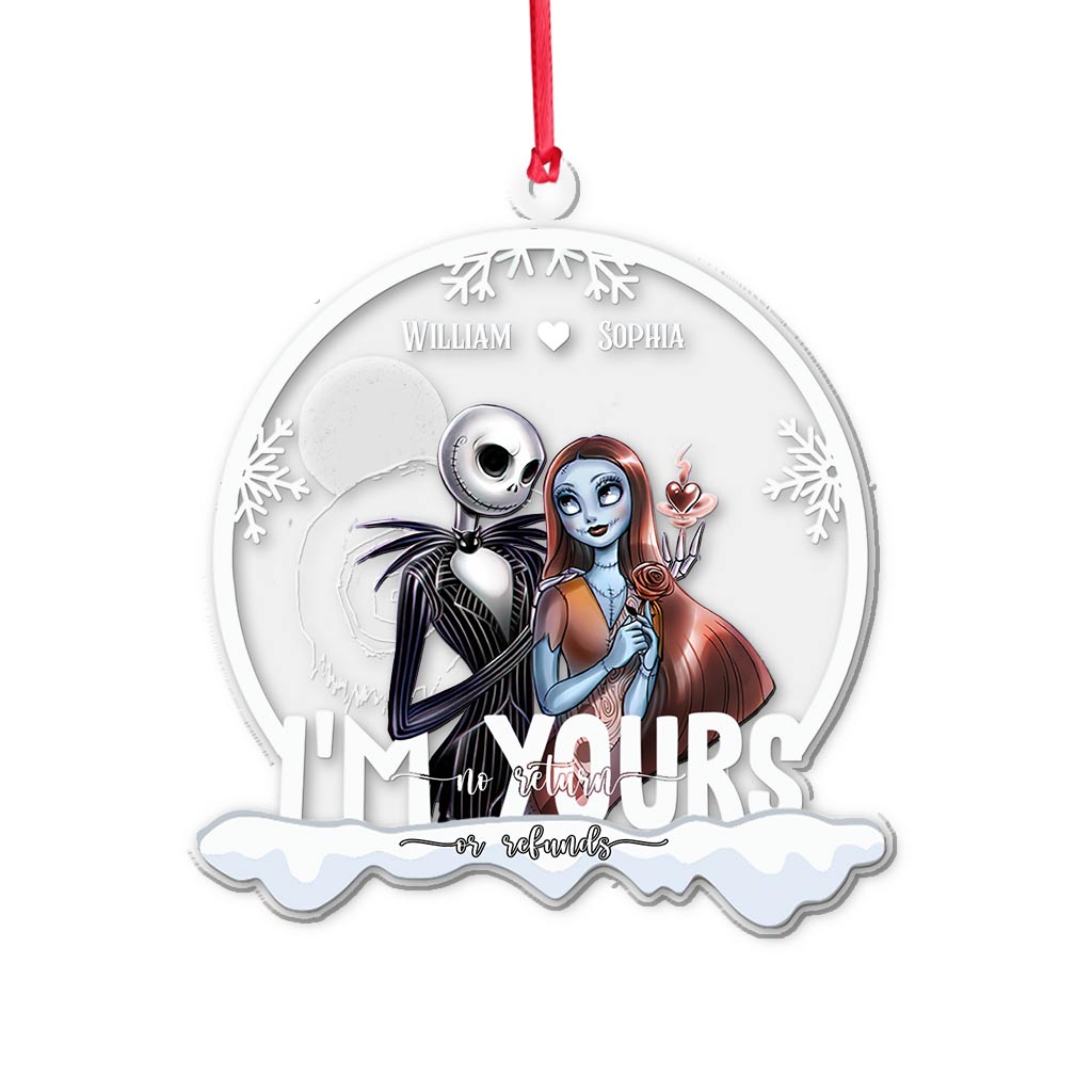 Personalized Transparent Christmas Ornament Custom Couple Gift One-sided Ornament GradoCreations