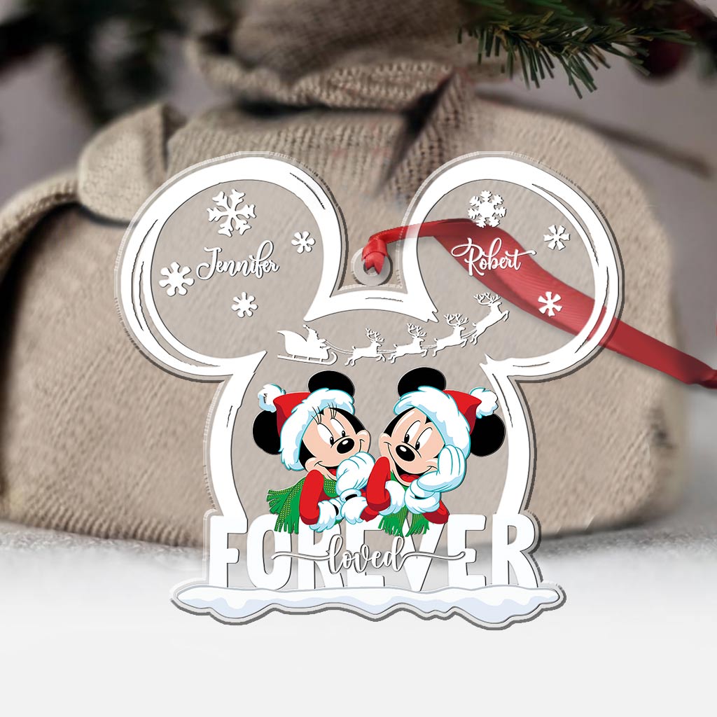 Personalized Love Forever Mouse Couple Transparent Ornament Gift One-sided Ornament GradoCreations