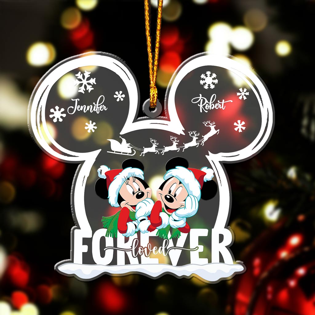 Personalized Love Forever Mouse Couple Transparent Ornament Gift One-sided Ornament GradoCreations