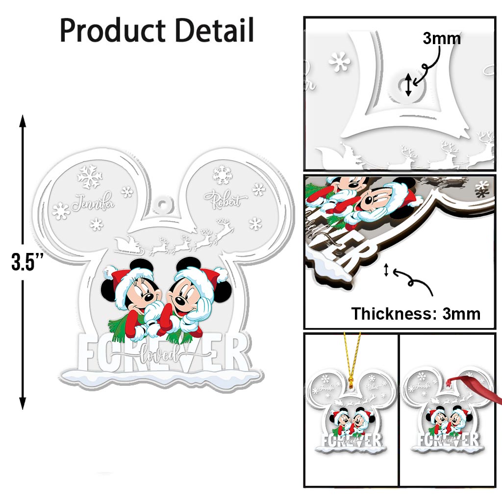 Personalized Love Forever Mouse Couple Transparent Ornament Gift One-sided Ornament GradoCreations
