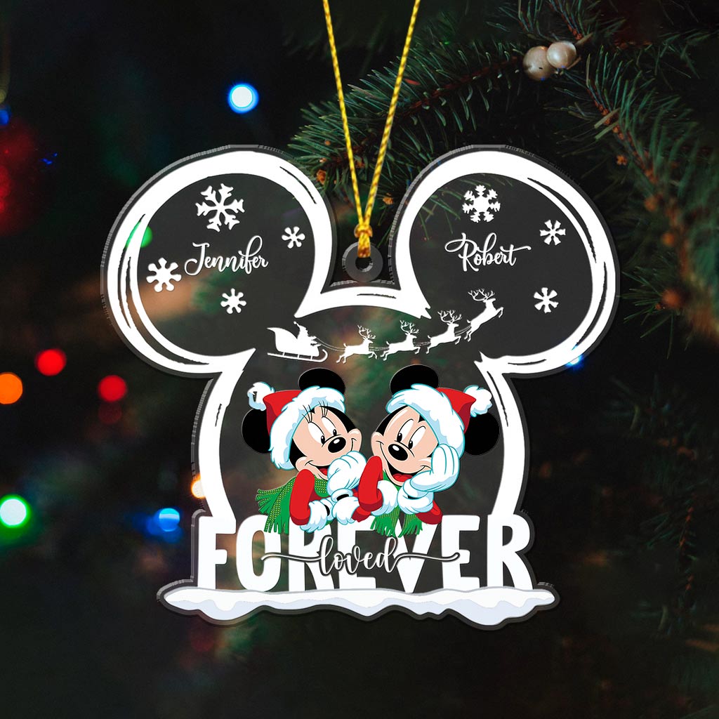 Personalized Love Forever Mouse Couple Transparent Ornament Gift One-sided Ornament GradoCreations