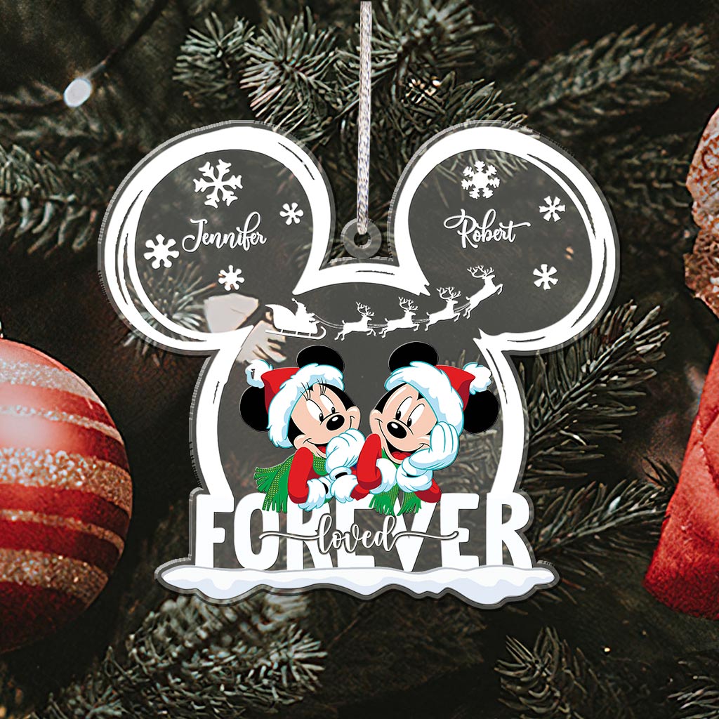 Personalized Love Forever Mouse Couple Transparent Ornament Gift One-sided Ornament GradoCreations