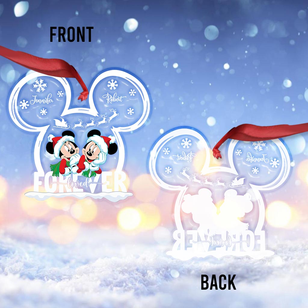 Personalized Love Forever Mouse Couple Transparent Ornament Gift One-sided Ornament GradoCreations