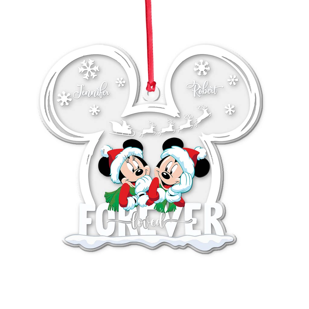 Personalized Love Forever Mouse Couple Transparent Ornament Gift One-sided Ornament GradoCreations