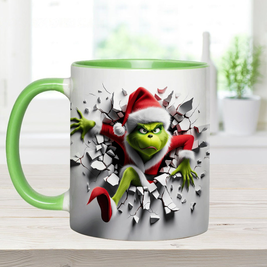 Personalized Christmas Accent Mug with Grinch Design for Holiday Gifts Accent Mug GradoCreations