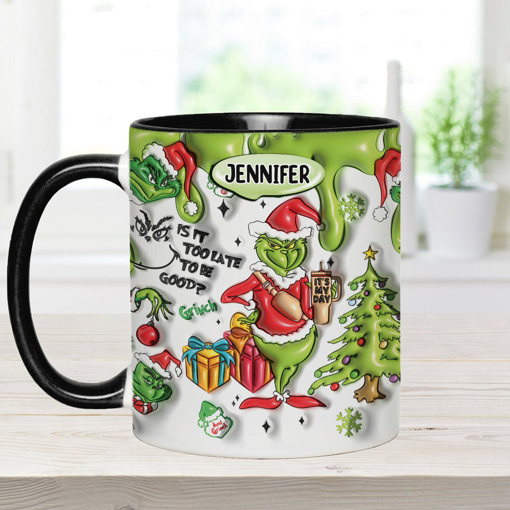 Personalized Grinch Accent Mug Custom Name Christmas Gift Accent Mug GradoCreations