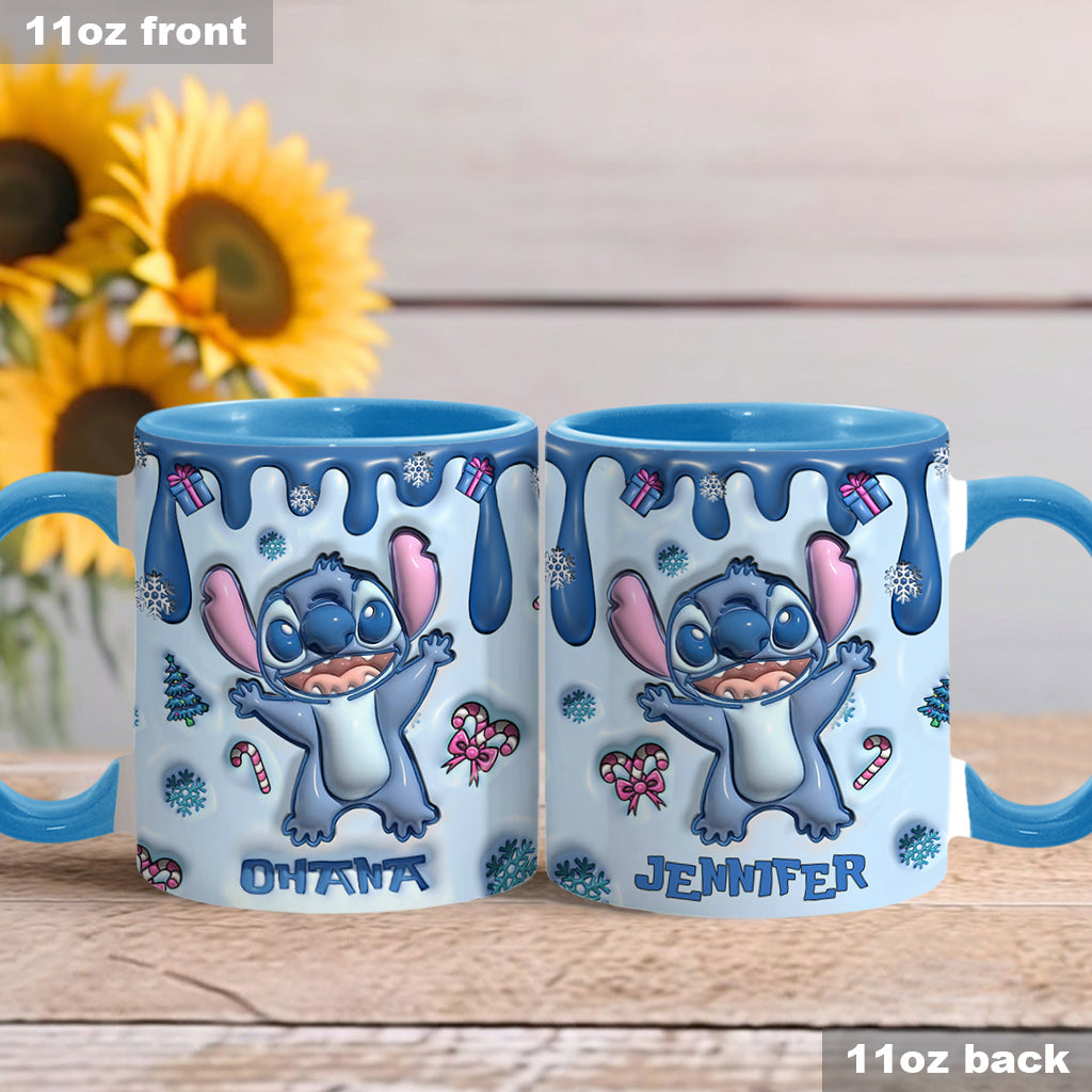 Personalized Ceramic Accent Mug Ohana Gift for Mom or Dad Accent Mug GradoCreations