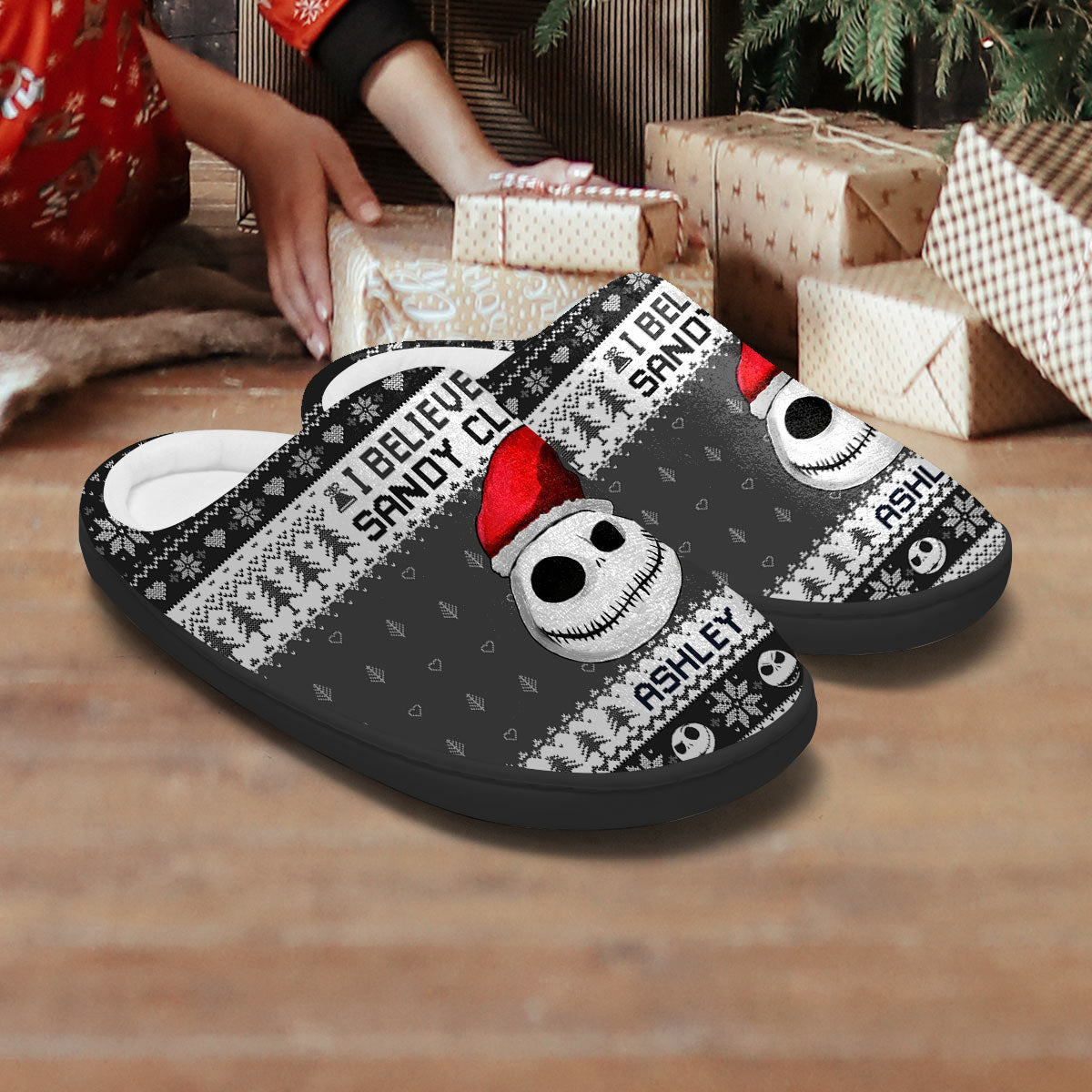 Personalized Nightmare Before Christmas Slippers with Custom Name Slippers GradoCreations