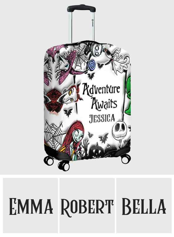 Personalized Nightmare Luggage Cover Custom Name Halloween Gift Luggage Cover GradoCreations