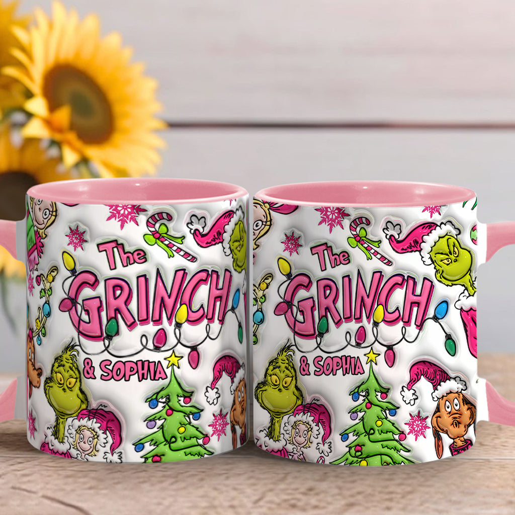 Personalized Grinch Accent Mug Custom Name Christmas Gift Accent Mug GradoCreations