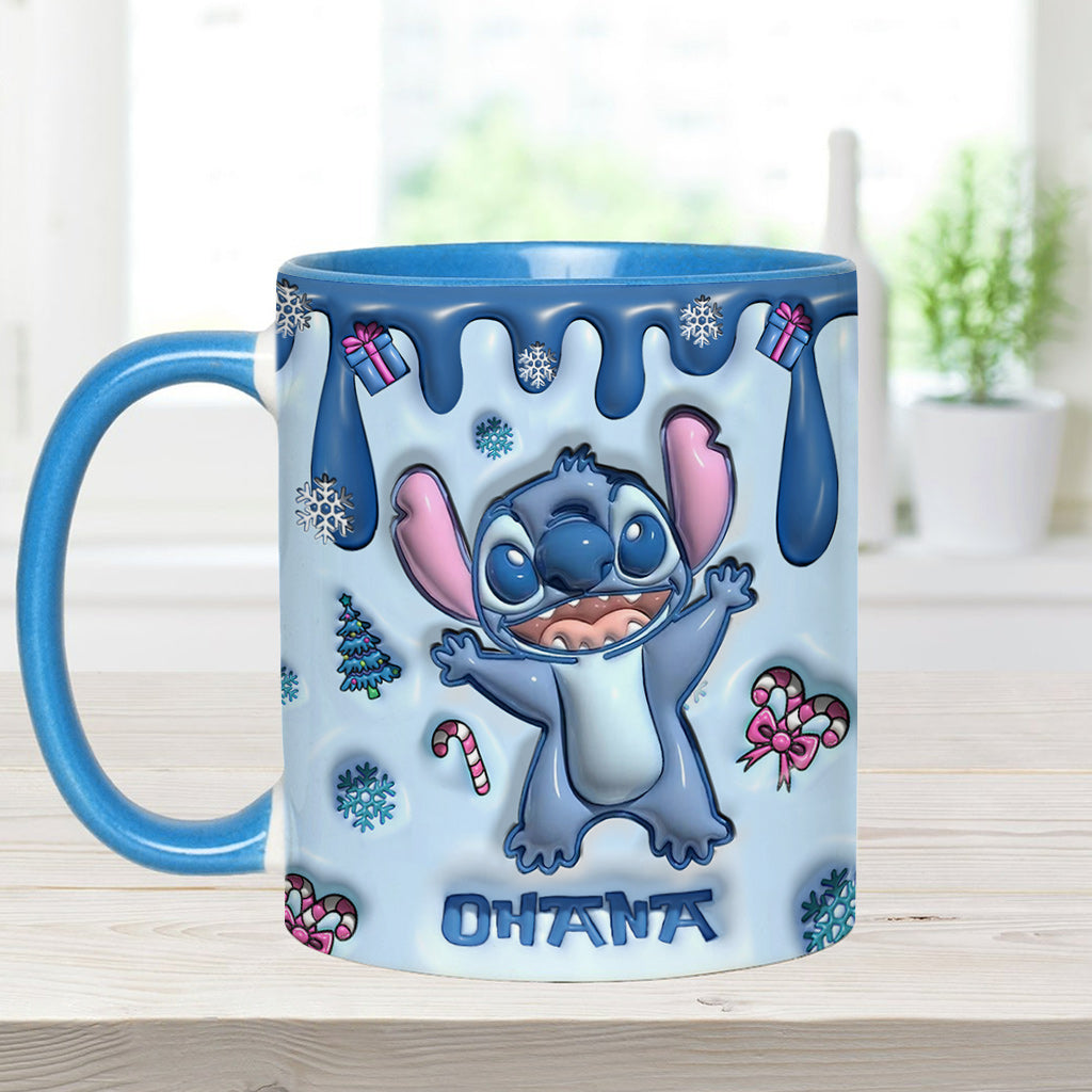 Personalized Ceramic Accent Mug Ohana Gift for Mom or Dad Accent Mug GradoCreations