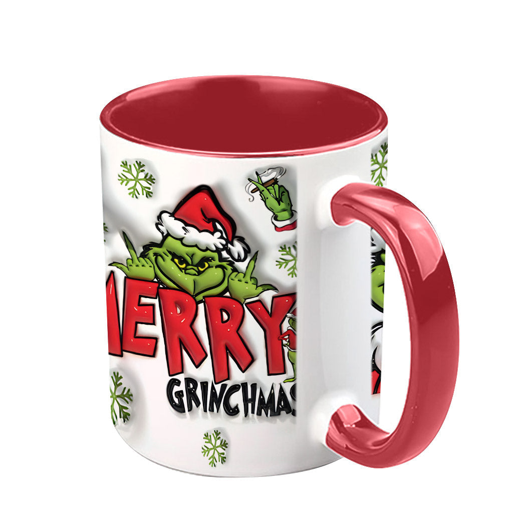 Personalized Grinch Accent Mug Custom Name Holiday Gift Accent Mug GradoCreations