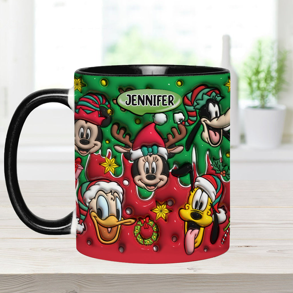 Personalized Christmas Mouse Accent Mug Custom Name Gift Accent Mug GradoCreations
