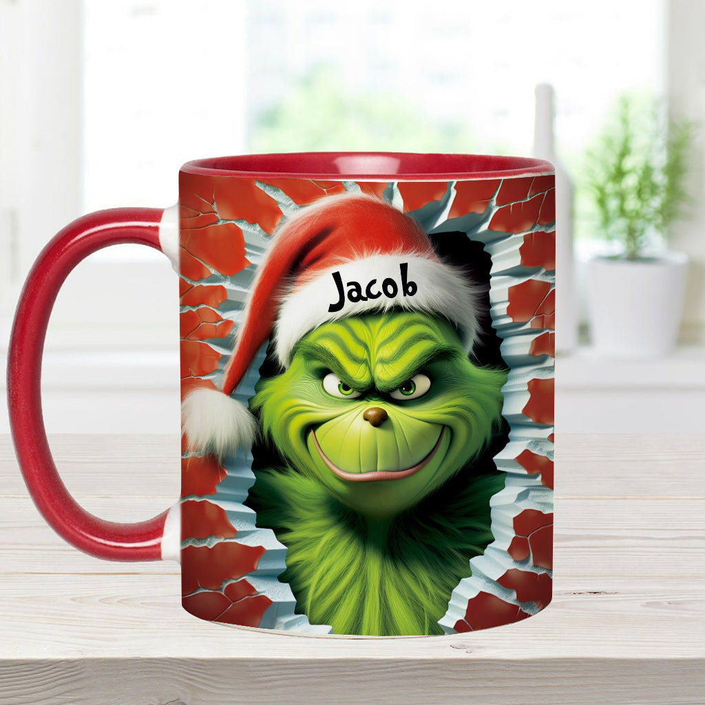 Personalized Grinch Accent Mug Custom Name Birthday Gift Accent Mug GradoCreations