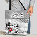Personalized Cloth Tote Bag You & Me Custom Names Gift Tote Bag GradoCreations