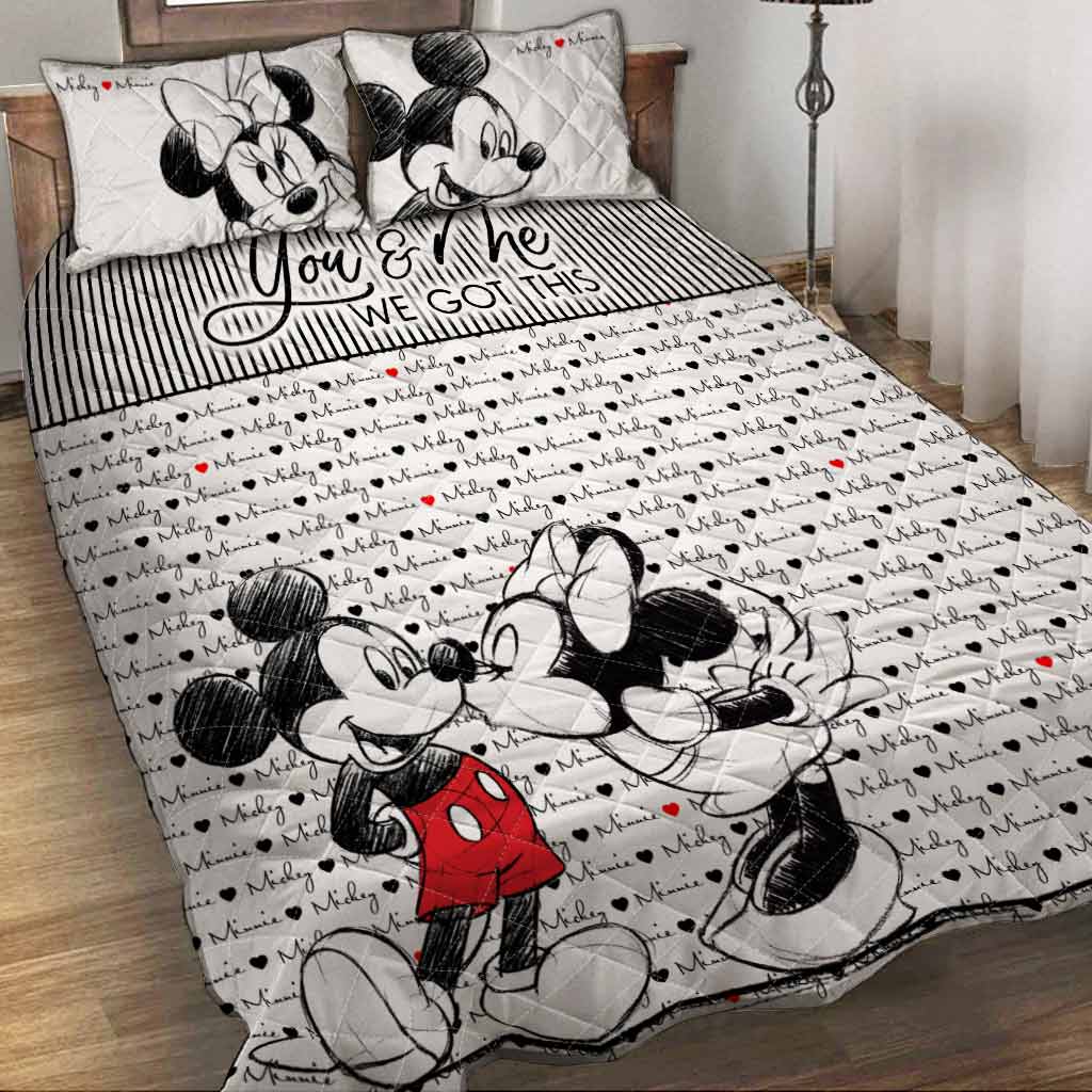 Personalized Mouse Quilt Set for Couples - Wedding Gift Idea Quilt Set GradoCreations