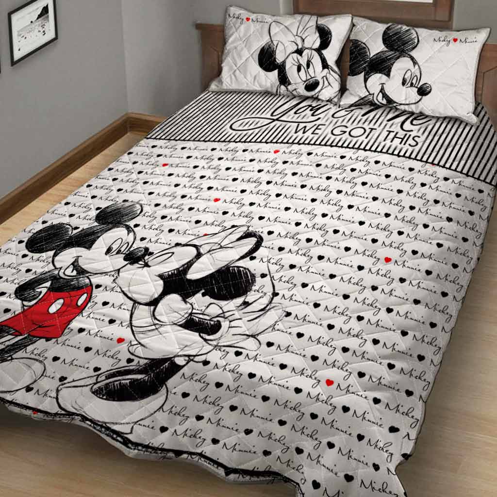 Personalized Mouse Quilt Set for Couples - Wedding Gift Idea Quilt Set GradoCreations