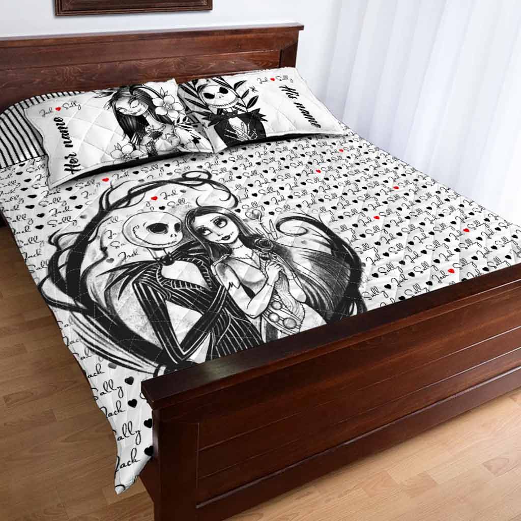 Personalized Nightmare Before Christmas Quilt Set Couples Gift Quilt Set GradoCreations