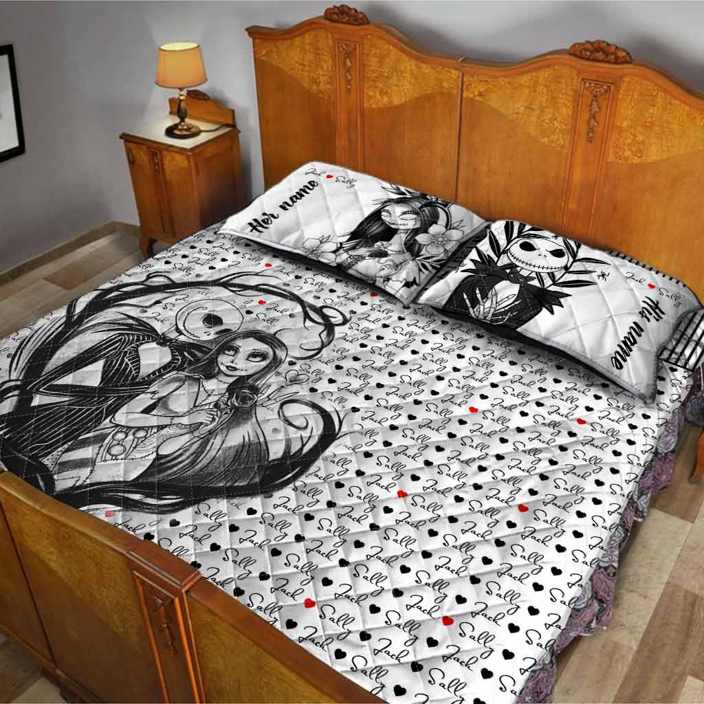 Personalized Nightmare Before Christmas Quilt Set Couples Gift Quilt Set GradoCreations