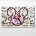 Personalized Couple Mouse Poster Custom Name Anniversary Gift Canvas and Poster GradoCreations