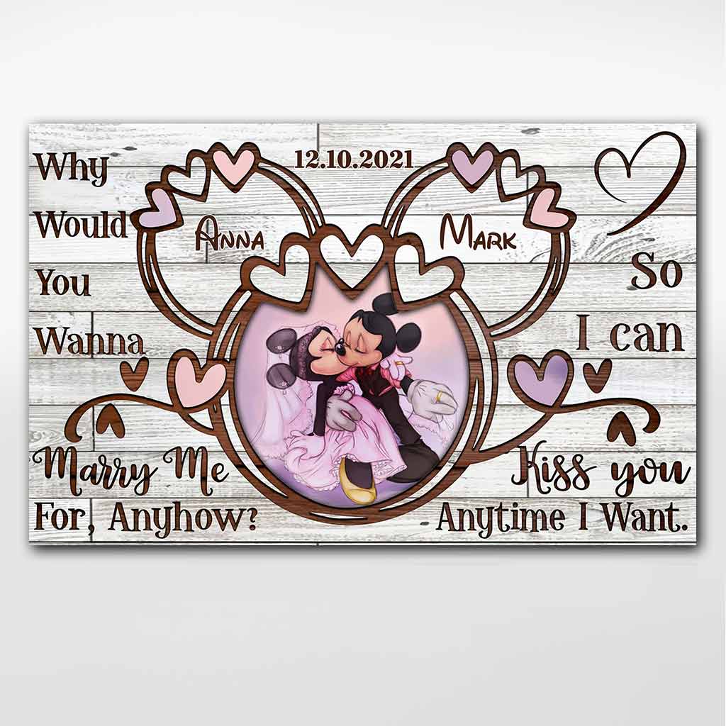 Personalized Couple Mouse Poster Custom Name Anniversary Gift Canvas and Poster GradoCreations