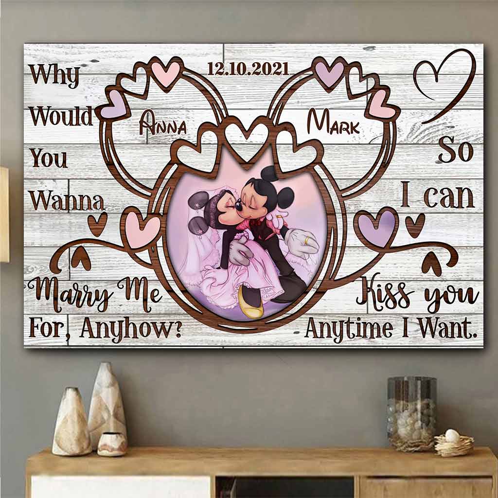 Personalized Couple Mouse Poster Custom Name Anniversary Gift Canvas and Poster GradoCreations