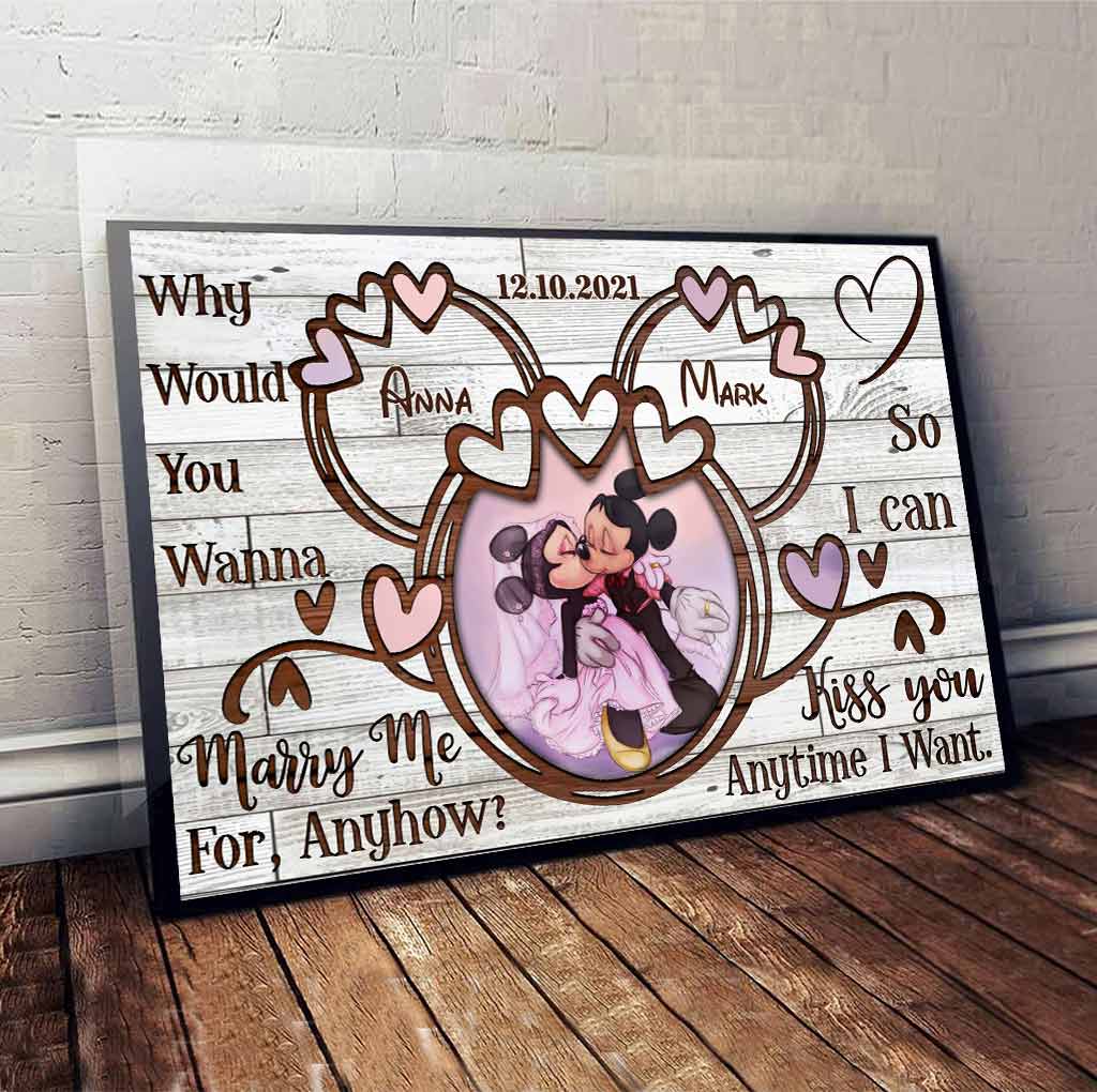 Personalized Couple Mouse Poster Custom Name Anniversary Gift Canvas and Poster GradoCreations