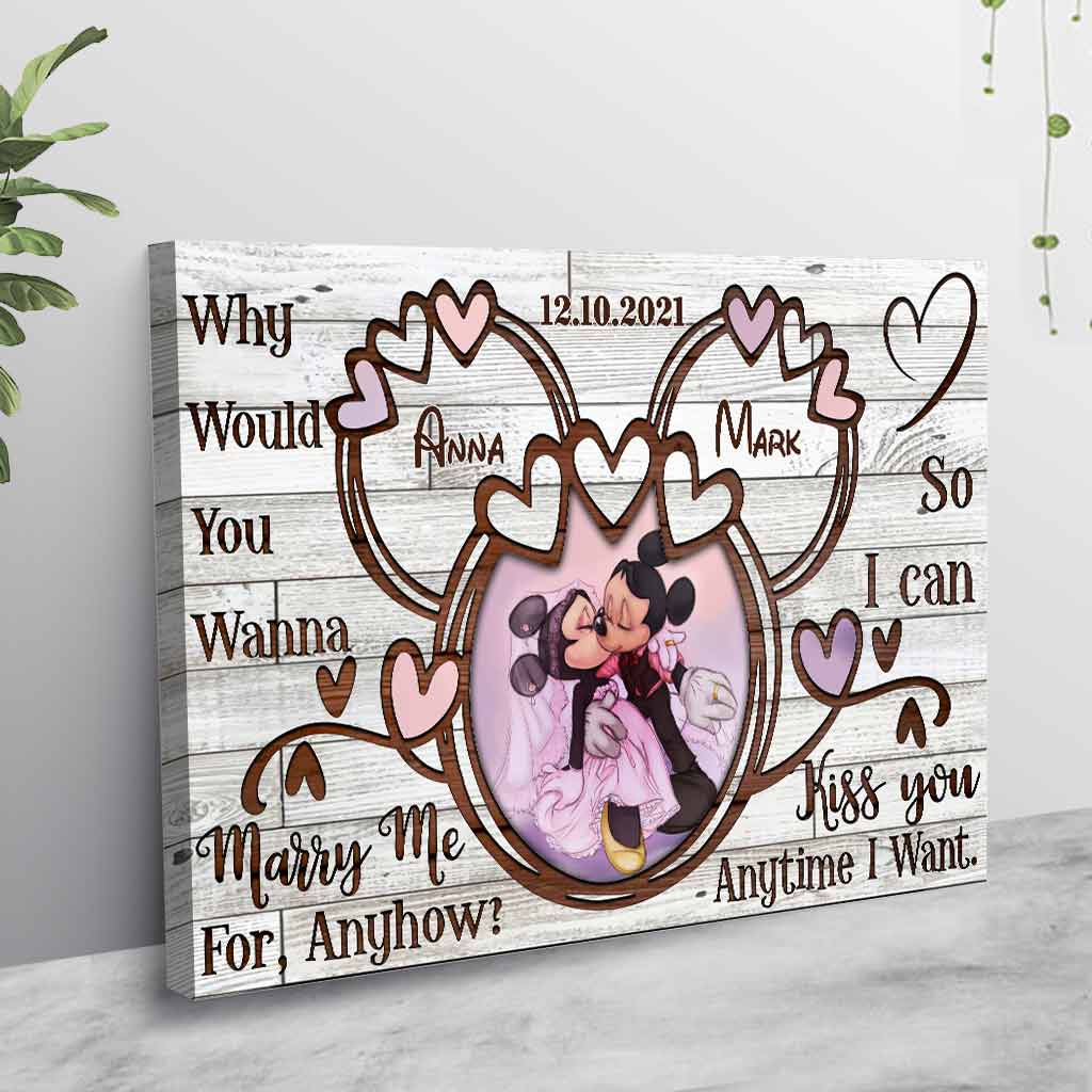 Personalized Couple Mouse Poster Custom Name Anniversary Gift Canvas and Poster GradoCreations