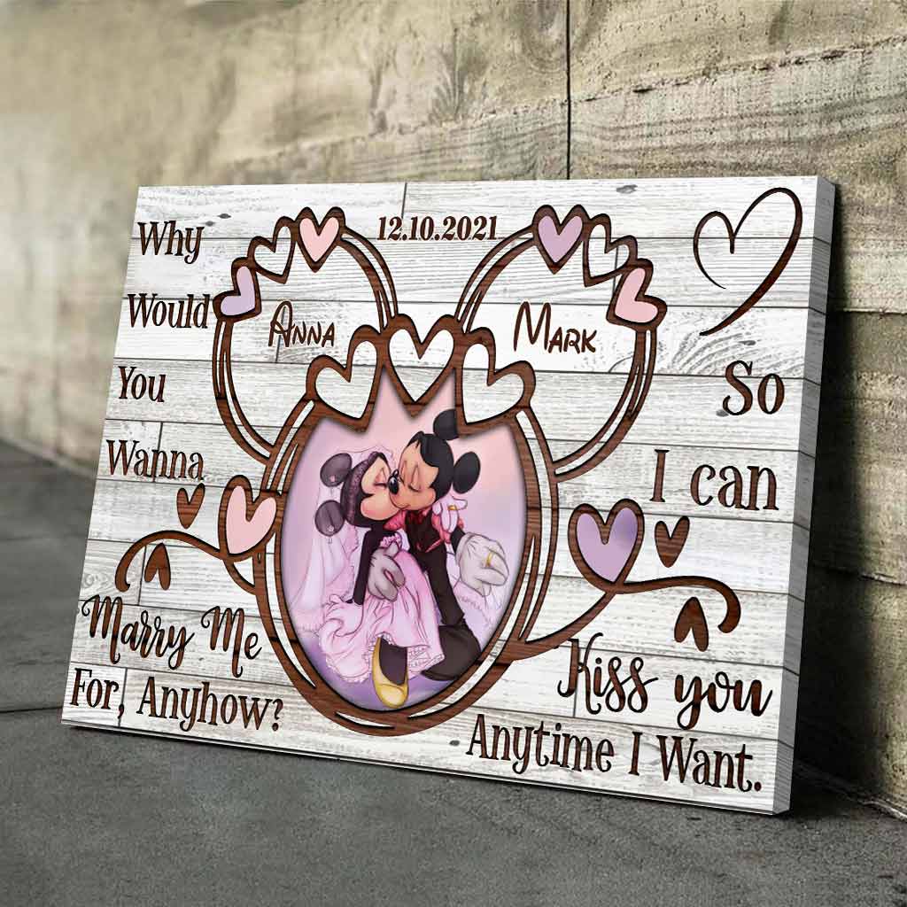 Personalized Couple Mouse Poster Custom Name Anniversary Gift Canvas and Poster GradoCreations