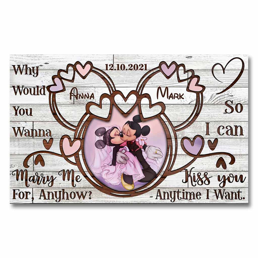 Personalized Couple Mouse Poster Custom Name Anniversary Gift Canvas and Poster GradoCreations