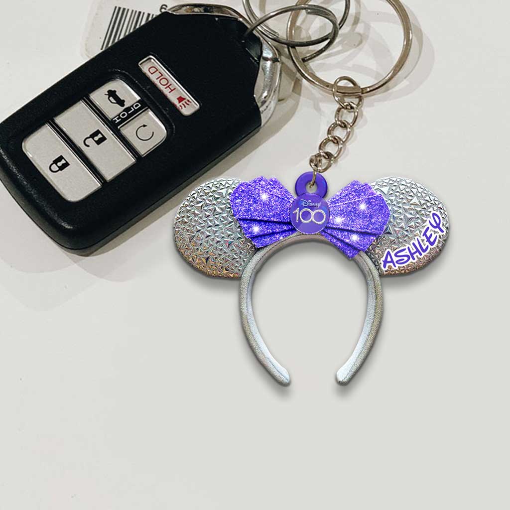 Personalized Disney 100 Years Mouse Keychain Custom Name Gift Keychain GradoCreations