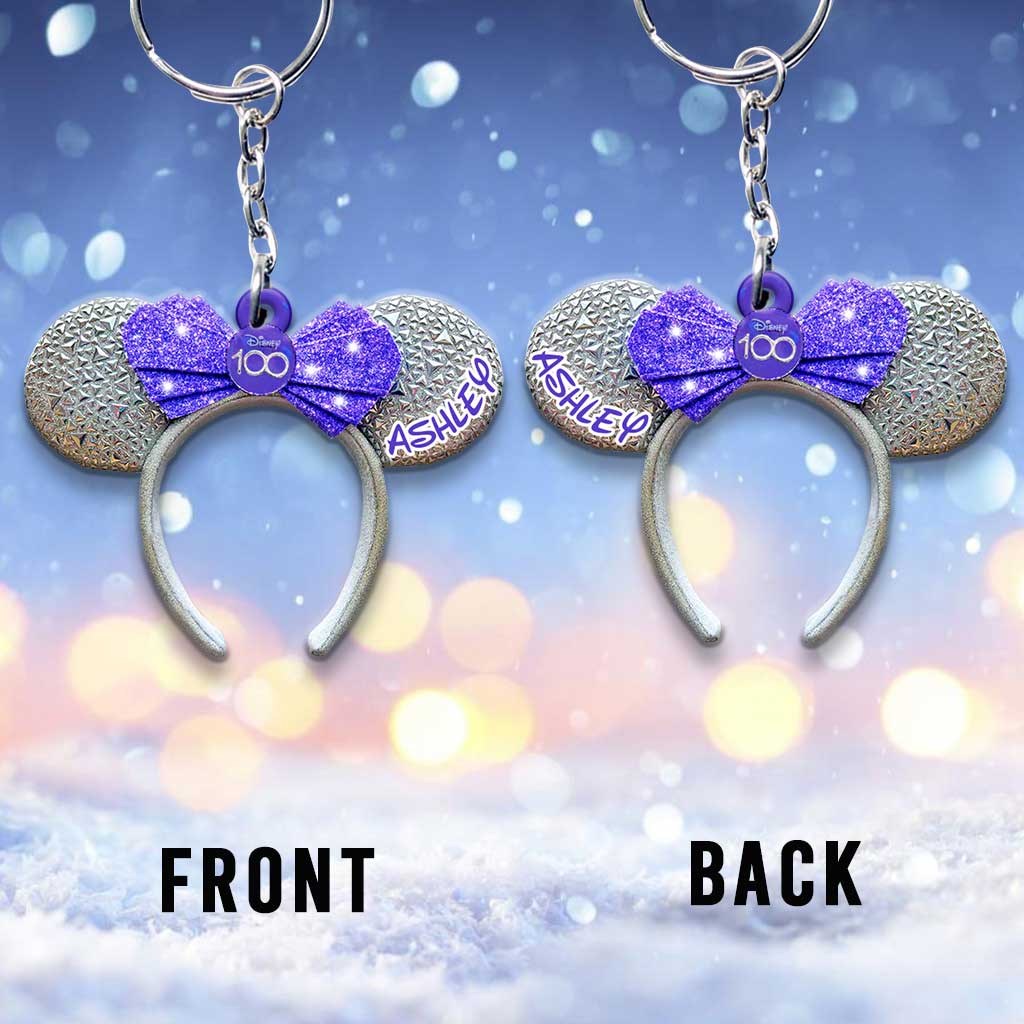 Personalized Disney 100 Years Mouse Keychain Custom Name Gift Keychain GradoCreations